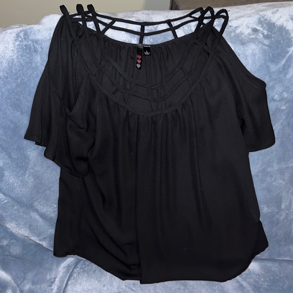 Satin black blouse